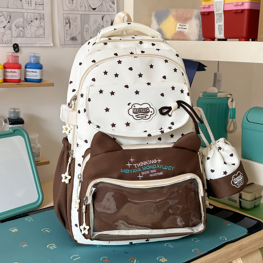 Stylish Water-Resistant Star-Patterned Backpack Stornfield