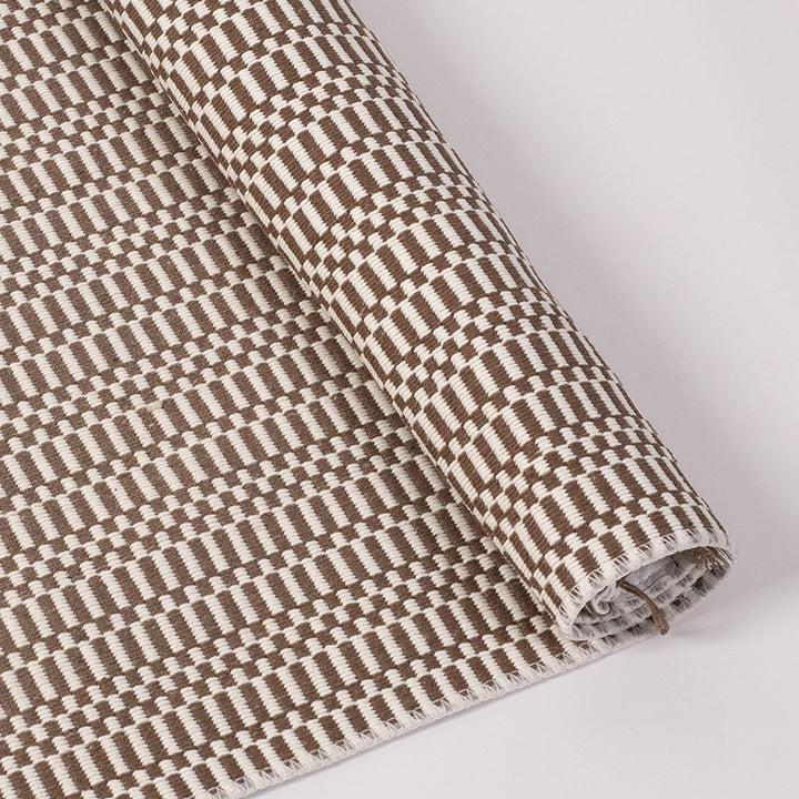 Flat-woven cotton rug runner with geometric check pattern and easy-care surface Stornfield