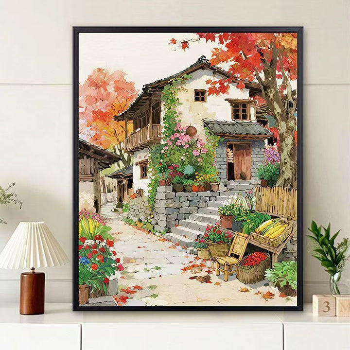 Scenic Village Landscape Art Print Stornfield