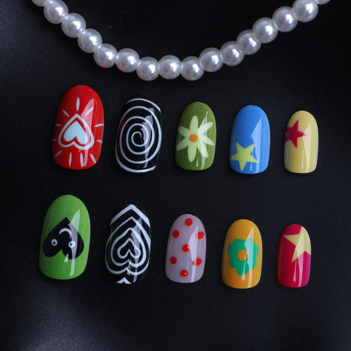 Artificial nails with colorful and creative designs Stornfield