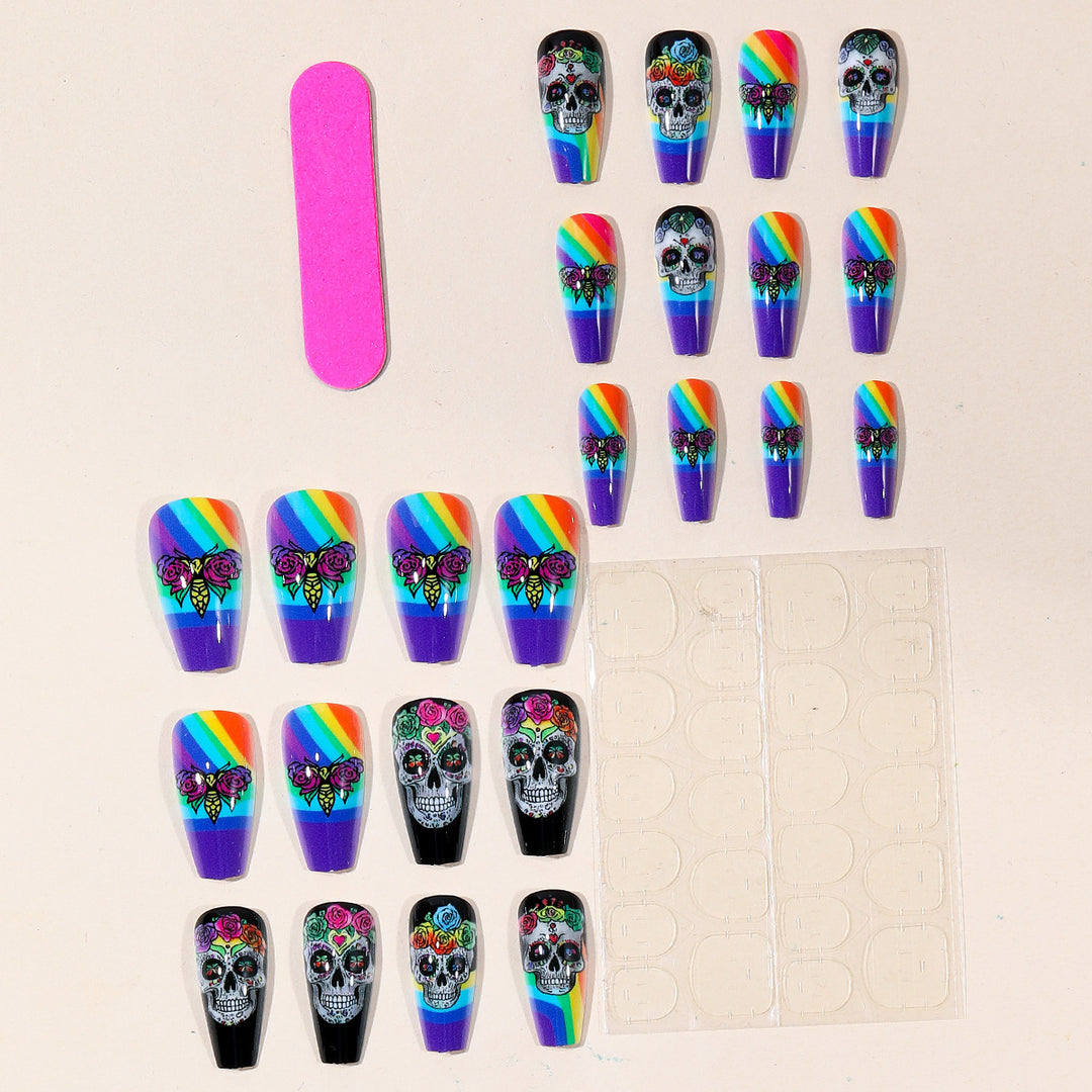 Skull-Themed Artistic Nail Art Extensions Stornfield