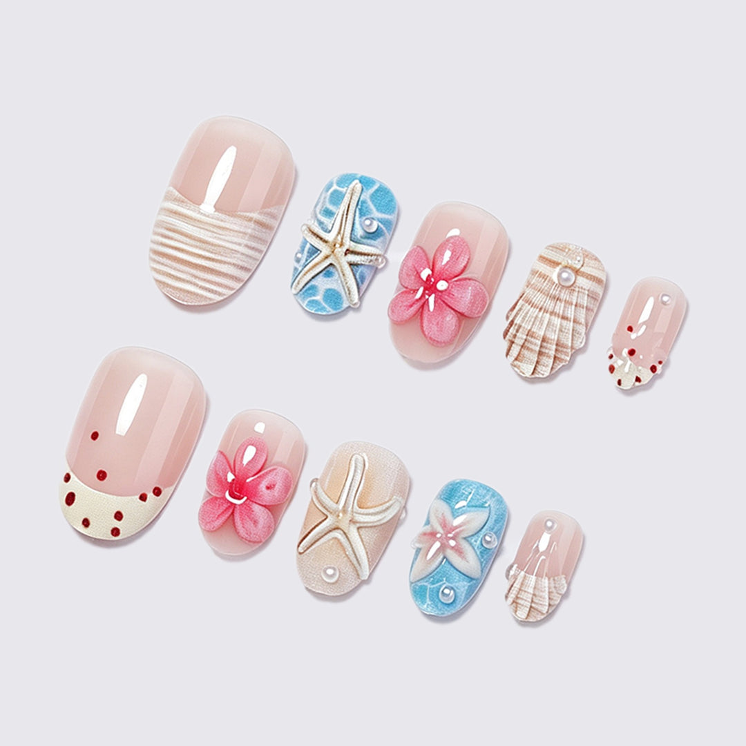 Artificial nails with maritime motifs Stornfield