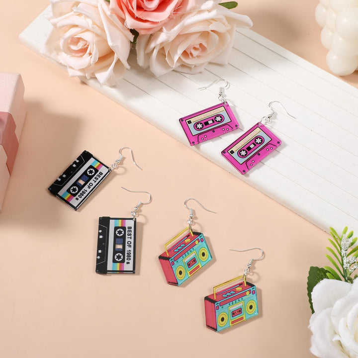 Retro-Inspired Cassette Tape Dangle Earrings Stornfield