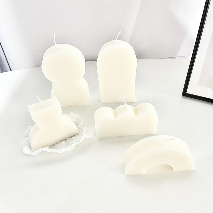 Minimalist Arch-Top Sculptural Pillar Candle