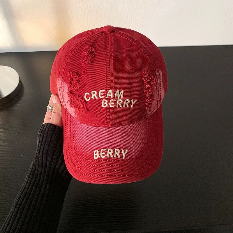 Women's Distressed Denim Baseball Hat Stornfield