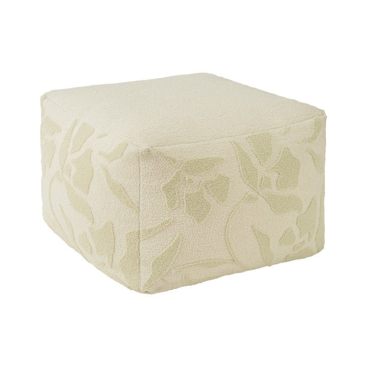 square pouf with bouclé cover and textured jacquard pattern Stornfield