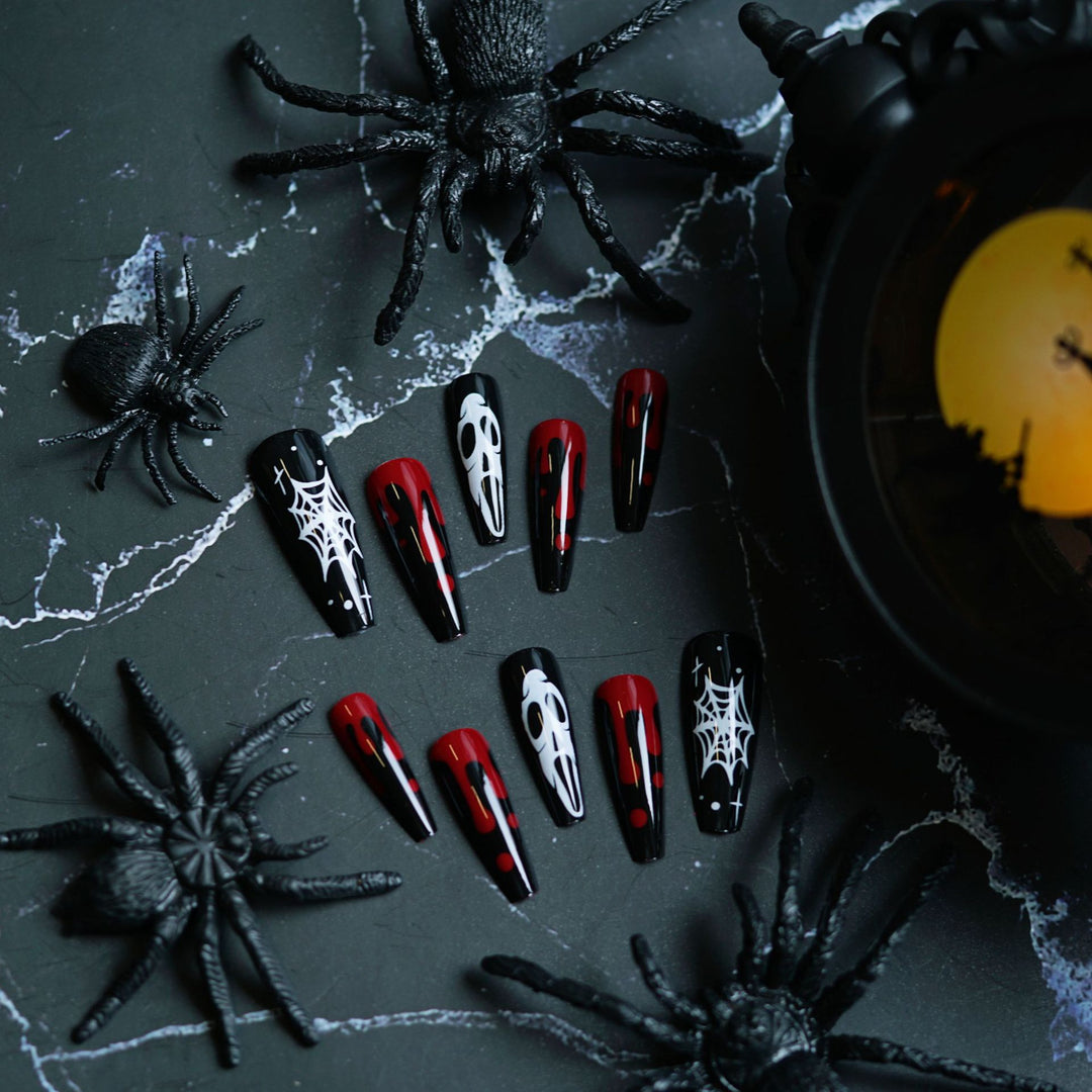 Gothic-Themed Press-On Nail Art Set Stornfield