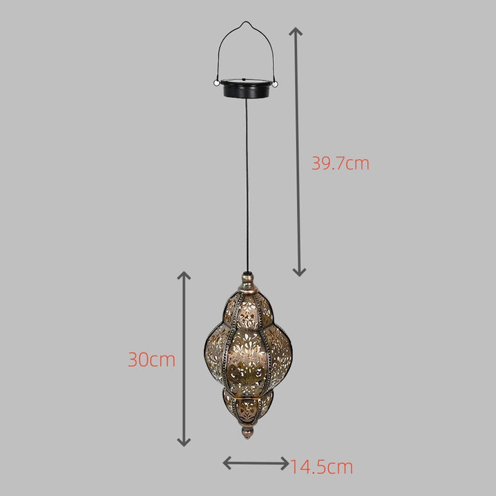 Ornate Filigree Hanging Projection Pendant Lamp With Adjustable Cord And LED-Compatible Socket Stornfield