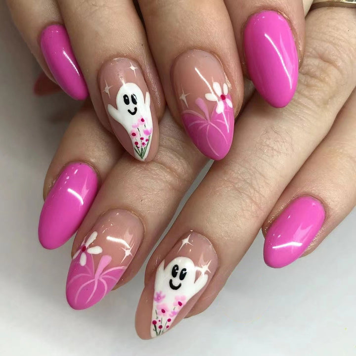 Nail art set with detailed floral designs Stornfield