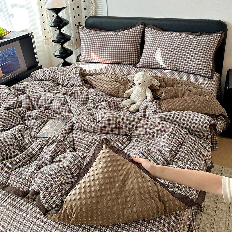 Plush Minky Dot Quilted Comforter Set