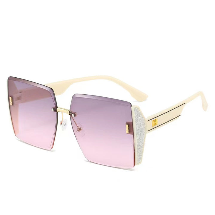 Ladies extravagant square sunglasses frame with glittering accents Stornfield