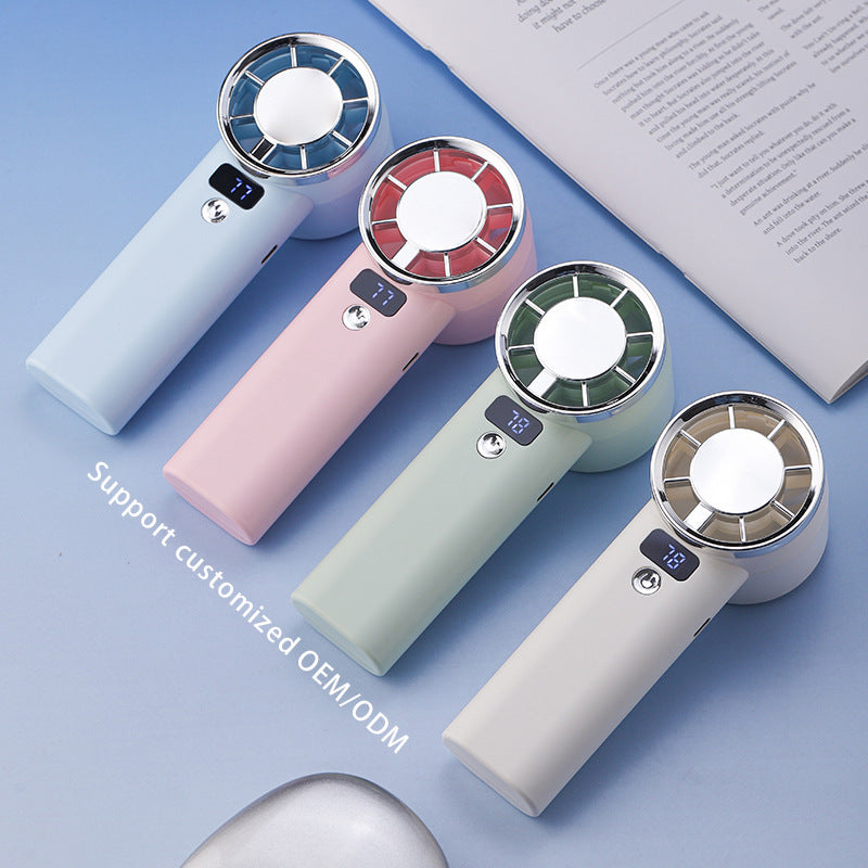 Ladies handheld fan with digital display and 3000mAh battery Stornfield