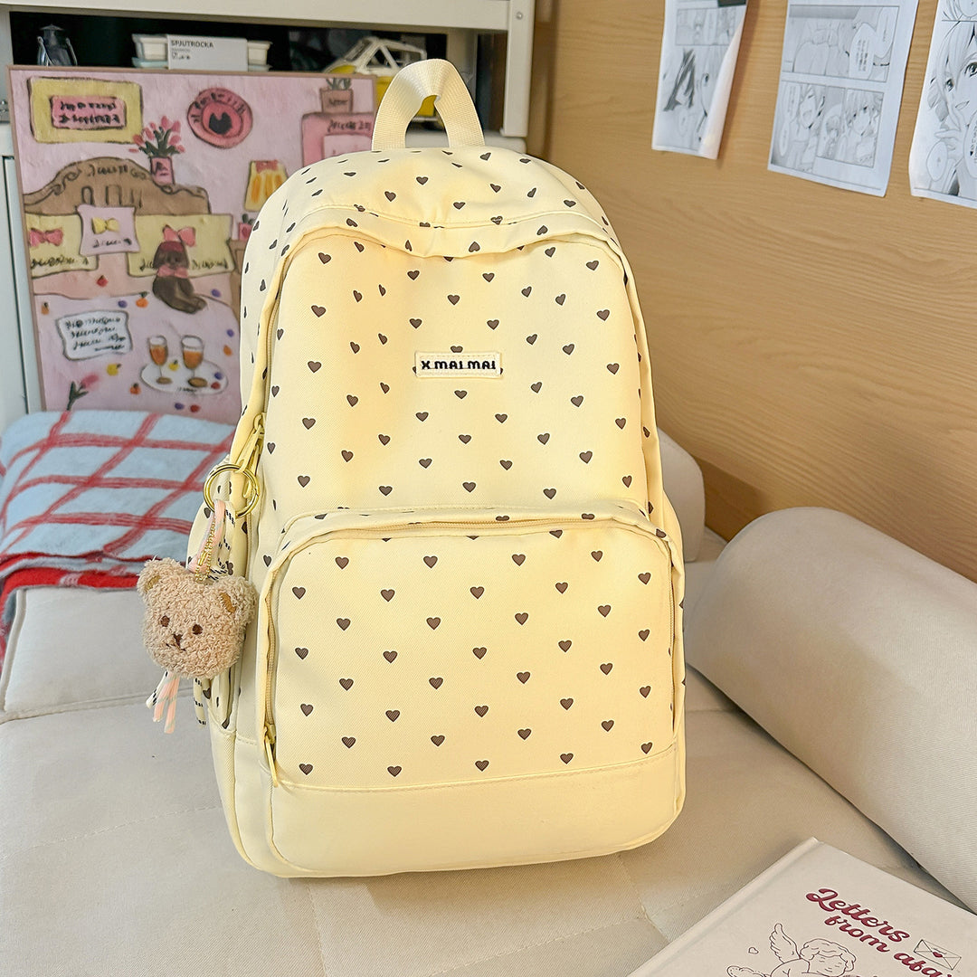 Heart-Patterned Casual Backpack Stornfield