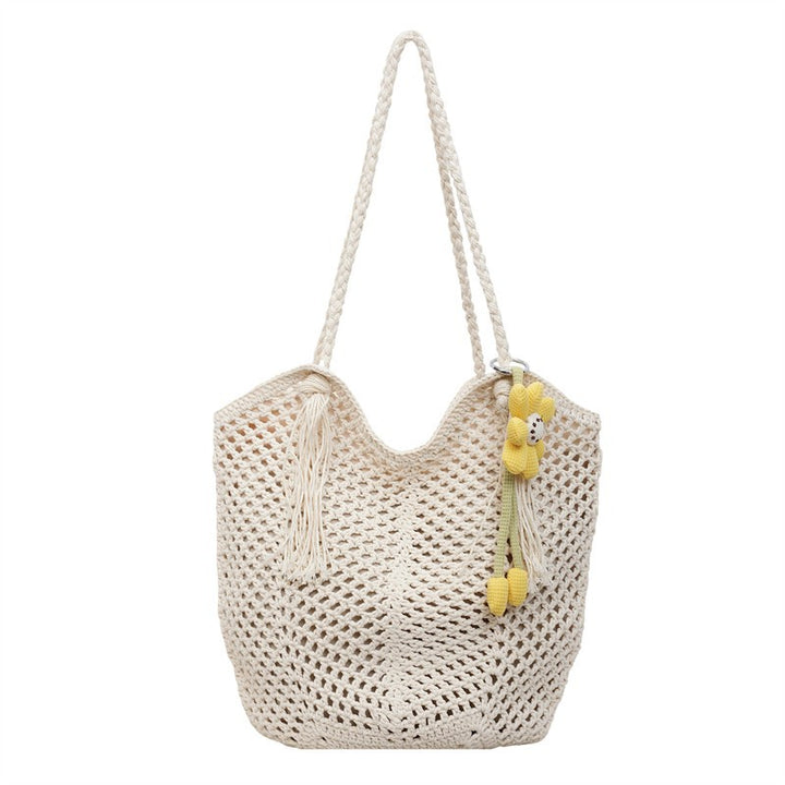Knitted Tote Bag in Boho Style with Charming Charms Stornfield