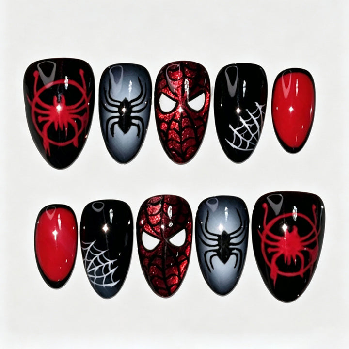 Spider-Themed Press-On Nail Collection