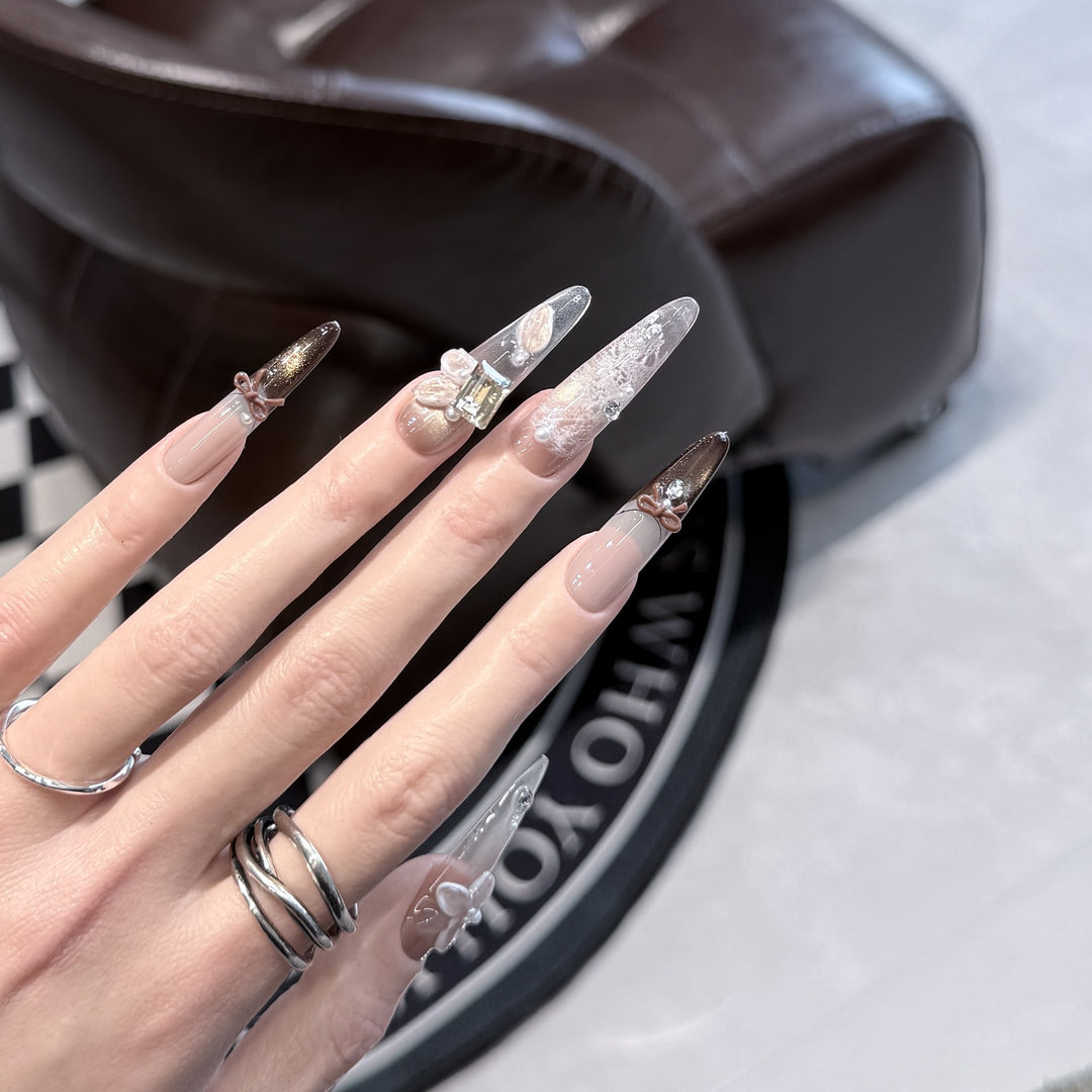 Glamorous Artistic Press-On Nail Extensions Stornfield