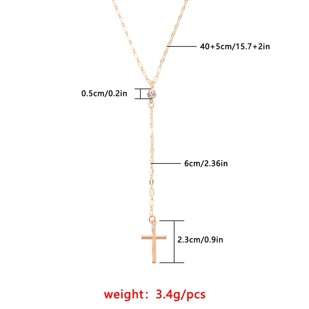 Dainty Cross Lariat Necklace Stornfield