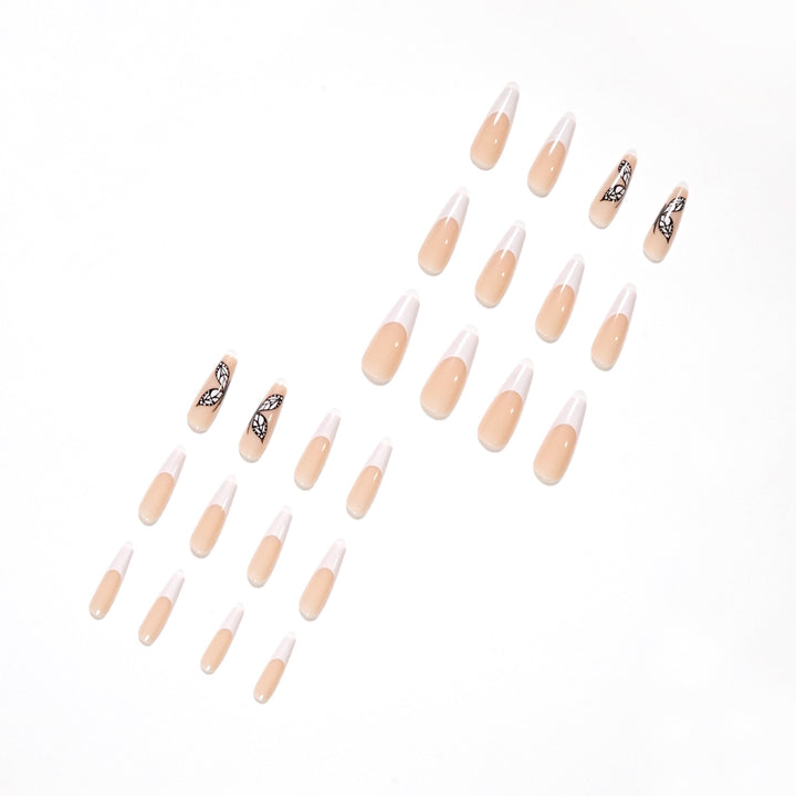 Artful Nail Extensions with Marbled Leaves Stornfield