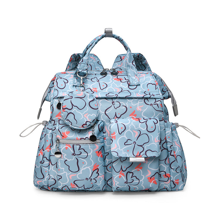 Multi-Pocket Floral Design Backpack Stornfield
