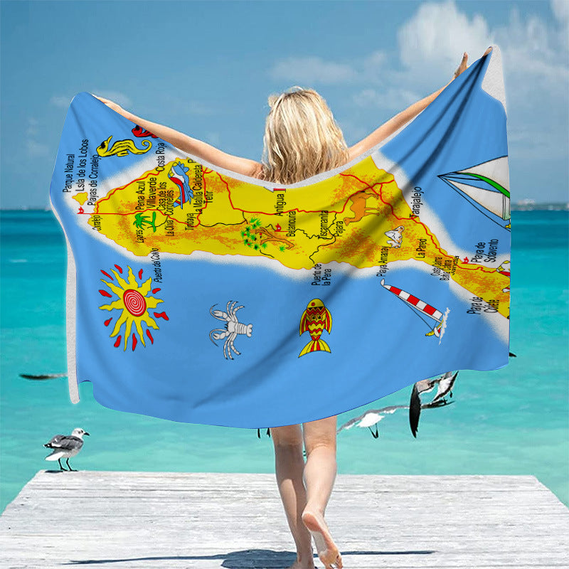 Beach towel with unique geographical motifs Stornfield