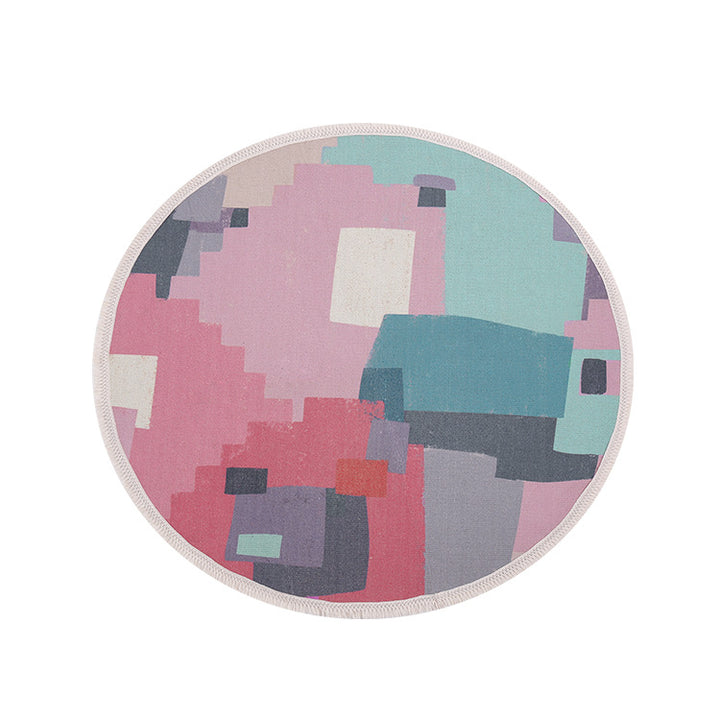 Round Decorative Living Room Carpet with Modern Geometric Pattern Stornfield