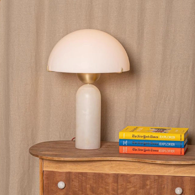 Contemporary Table Lamp with Dome Shade
