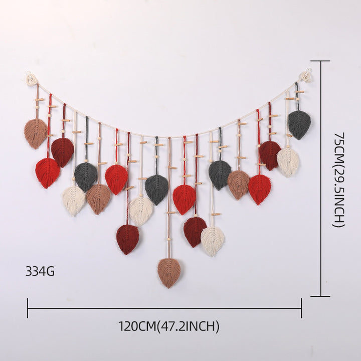 Macrame Wall Decor with Leaf Design Stornfield