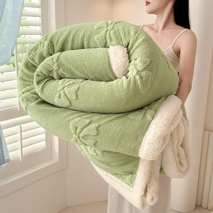 Plush Embroidered Throw Blanket
