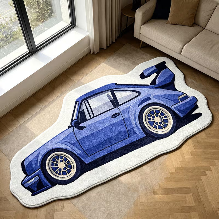 Racing Car-Themed Area Rug