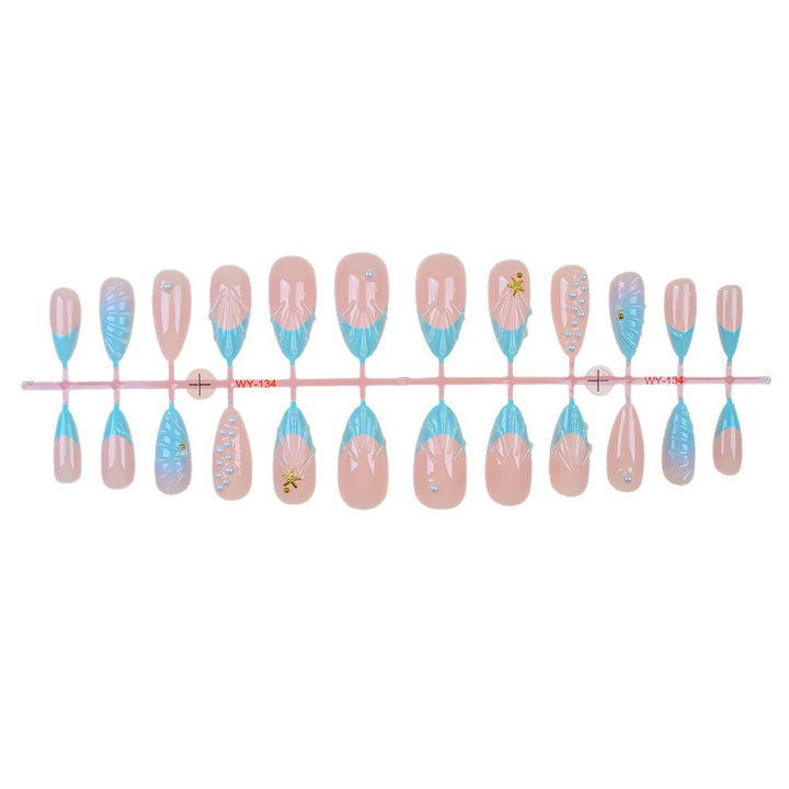 Artistic Ocean-Inspired Press-On Nail Set Stornfield