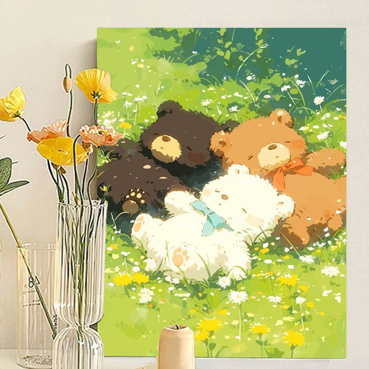 Cute Bear-Themed Art Canvas Print Stornfield