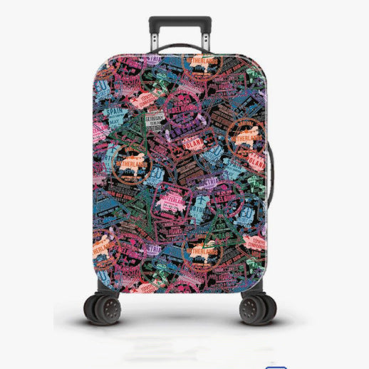 Unisex nan robust Hartschalen Trolley with nostalgic railway collage print, fully rotating smooth-running wheels and retractable telescopic handle Stornfield