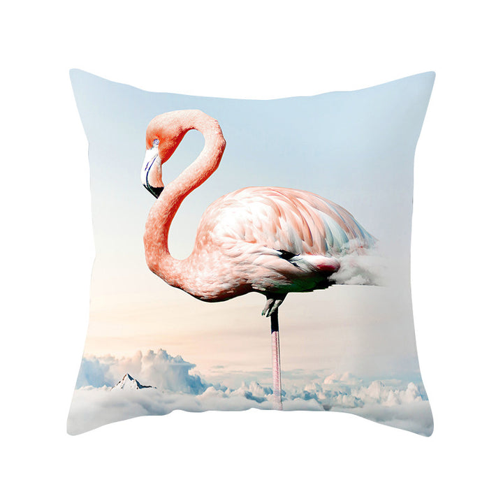 Square Decorative Pillow Cover with Mermaid Penguin Illustration and Concealed Zipper