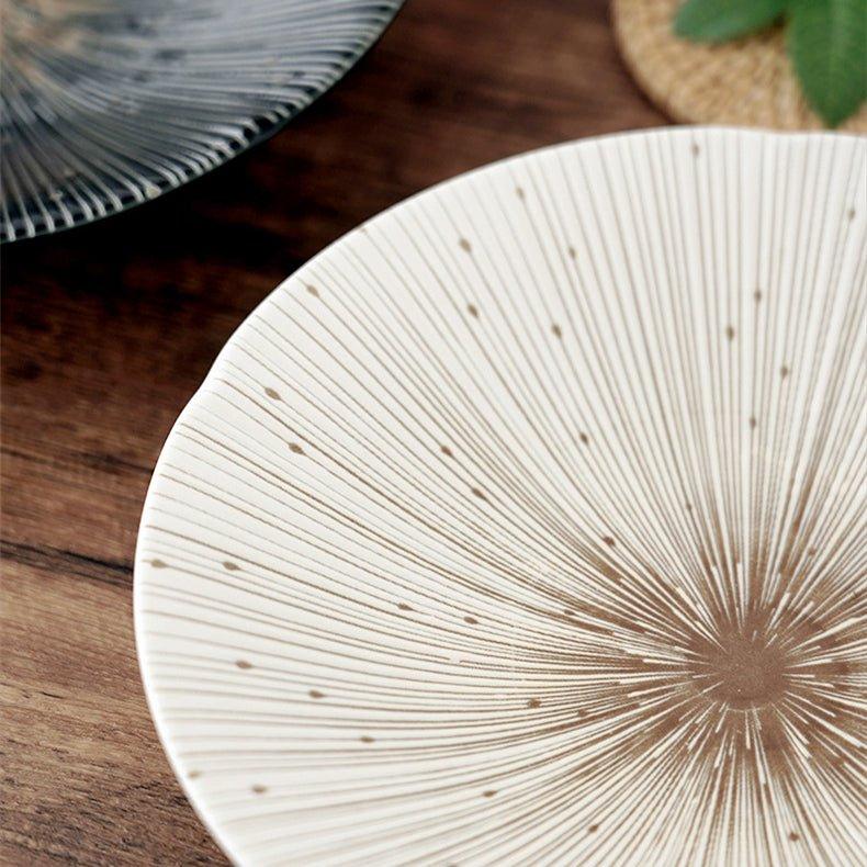 Handcrafted Japanese Mino Ware Ceramic Wrinkled Plates | Stornfield