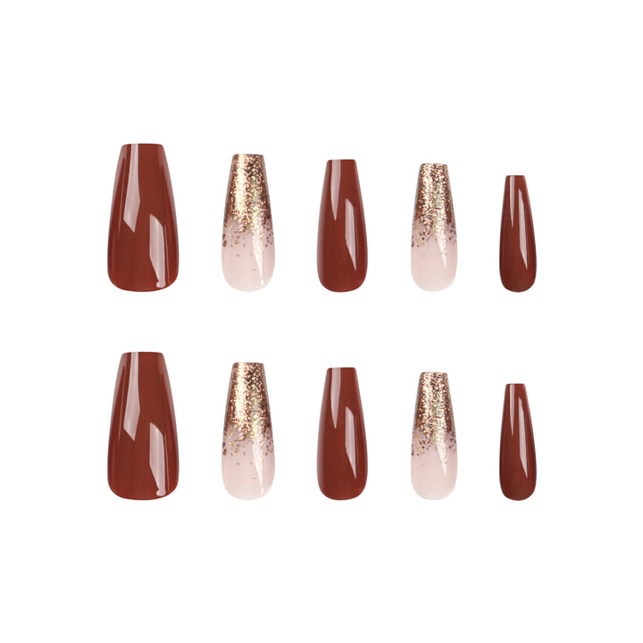 Artificial acrylic nails with elegant glitter accents and creative designs Stornfield