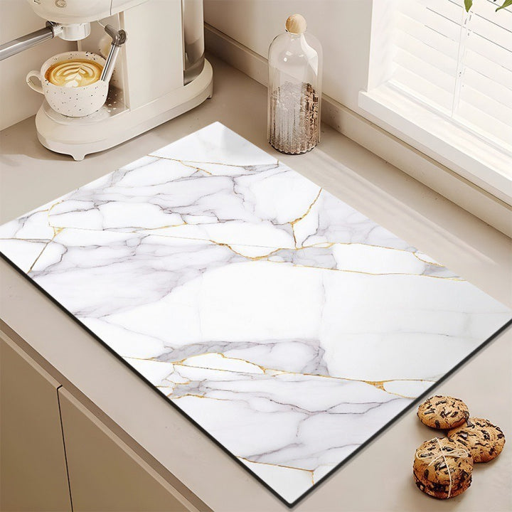 Premium Marble Print Kitchen Mat Stornfield