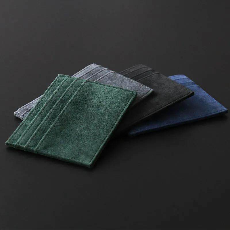 Textured Leather Card Holder Wallet