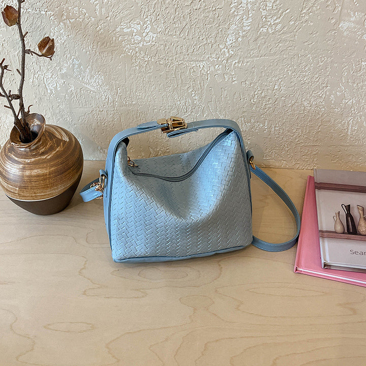 Woven Leather Hobo Handbag