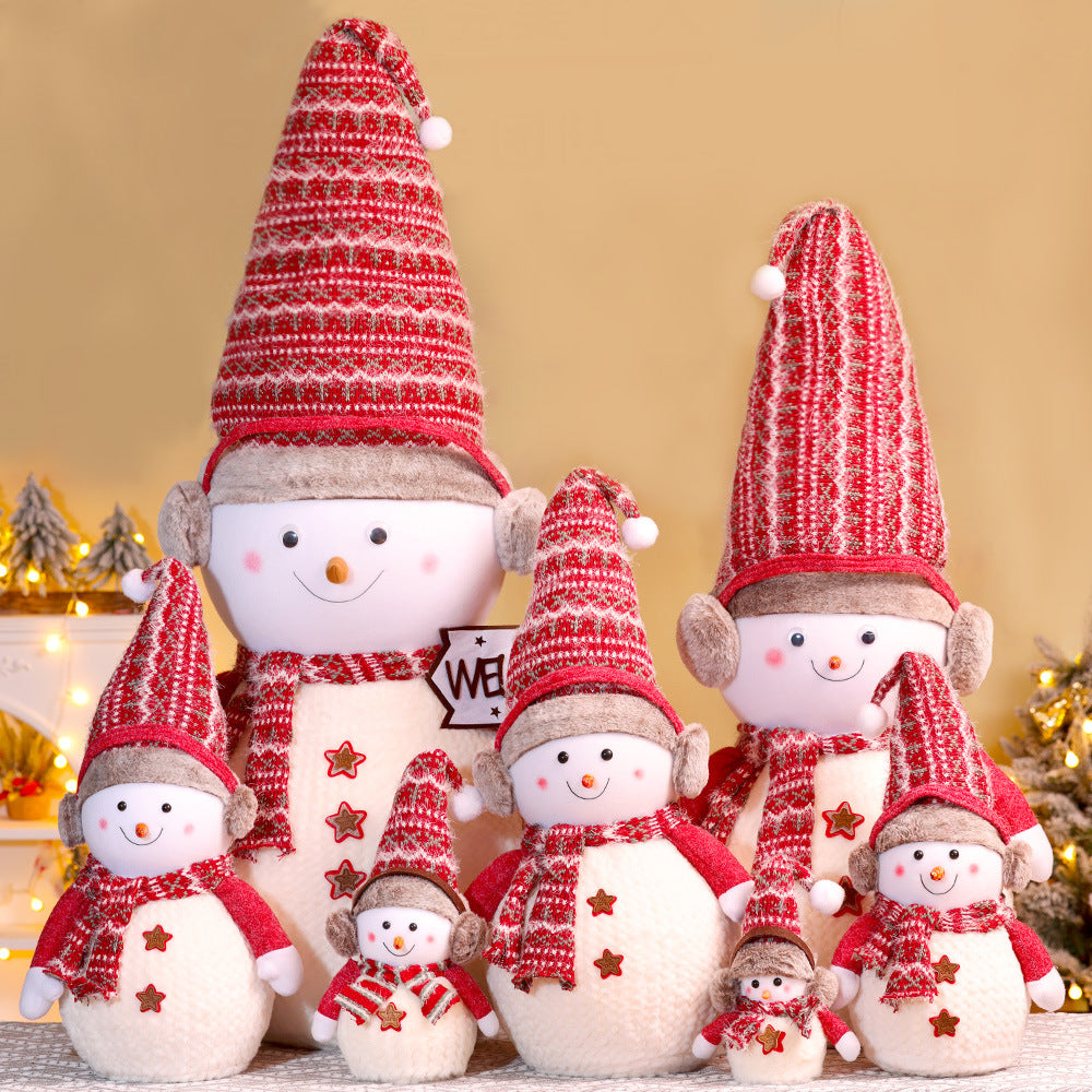 Decorative Plush Snowman Figurine
