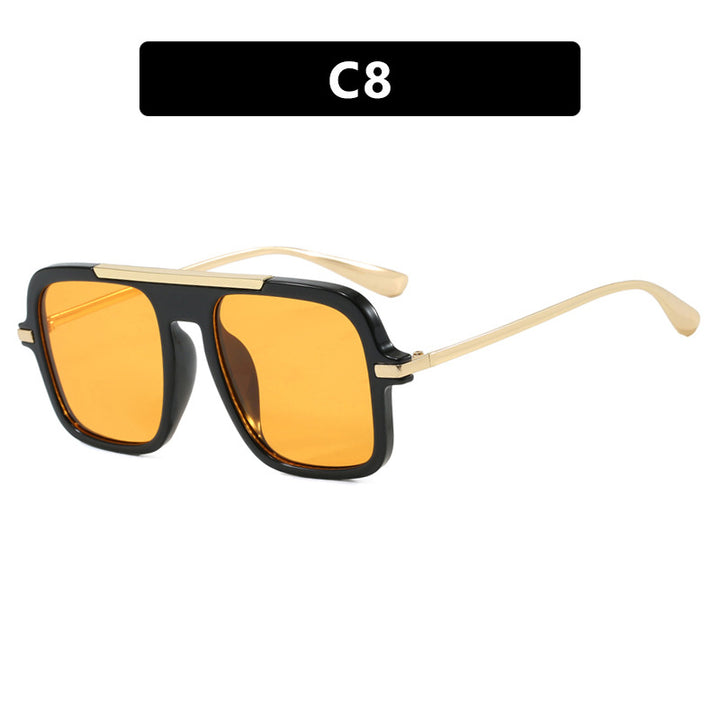Women's square designer sunglasses with gold accents and protective UV filter Stornfield