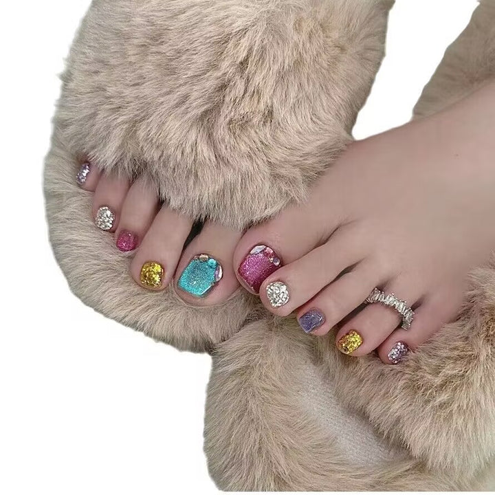 Decorative Glitter Press-On Toe Nails Stornfield
