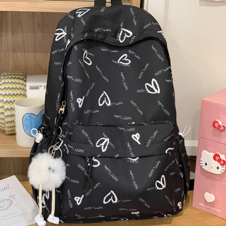 Playful Heart-Patterned Backpack Stornfield