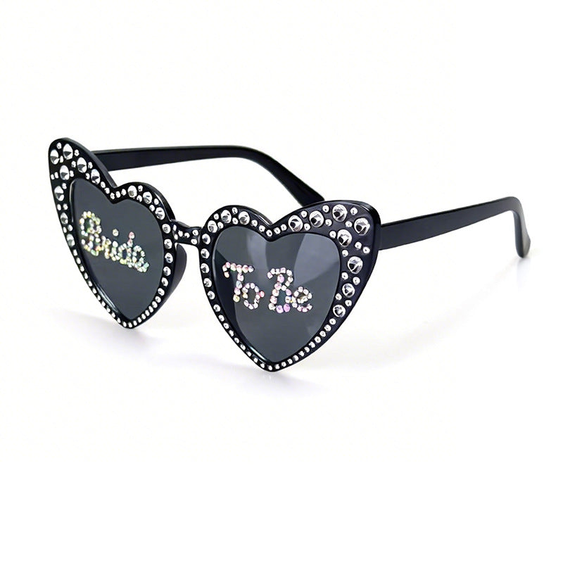 Rhinestone-Accented Heart-Shaped Sunglasses Stornfield