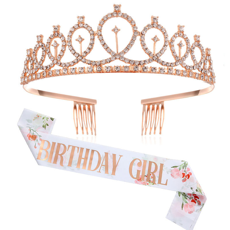 Ladies Sparkling Crown with Rhinestone Decorations Stornfield