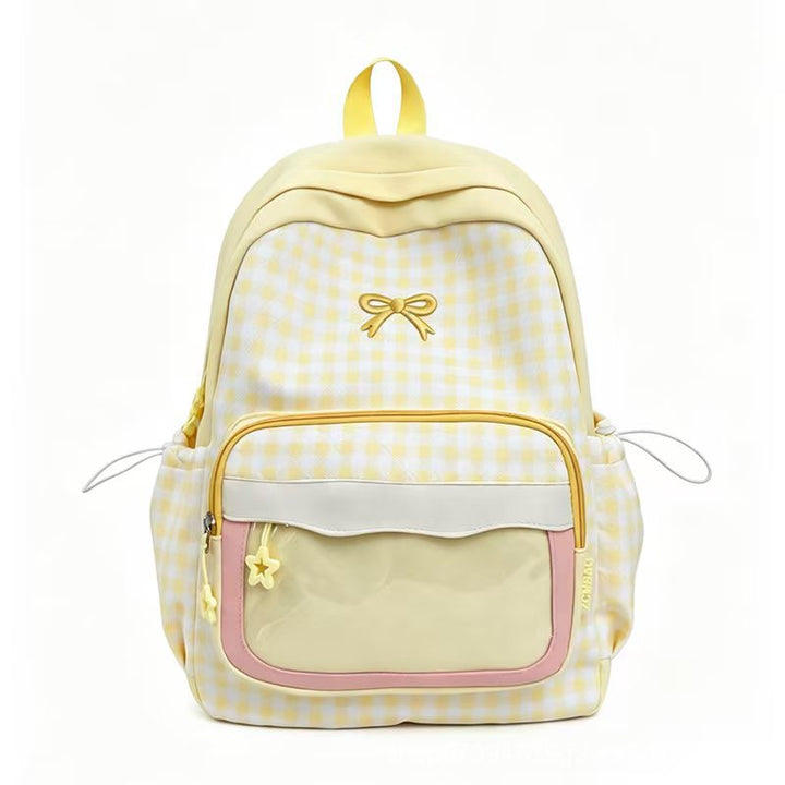 Backpack in Modern Check Pattern with Transparent Viewing Window Stornfield