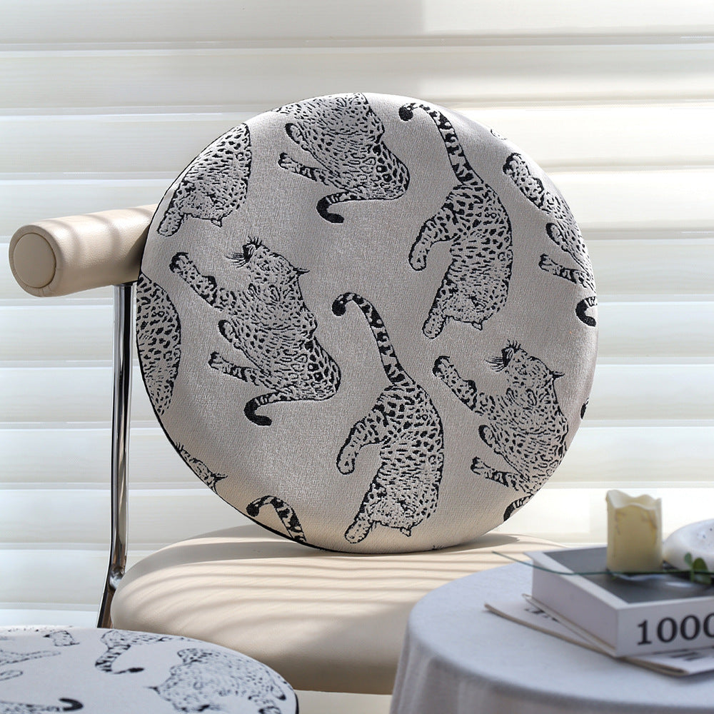 Round seat cushion with decorative animal print and non-slip underside Stornfield