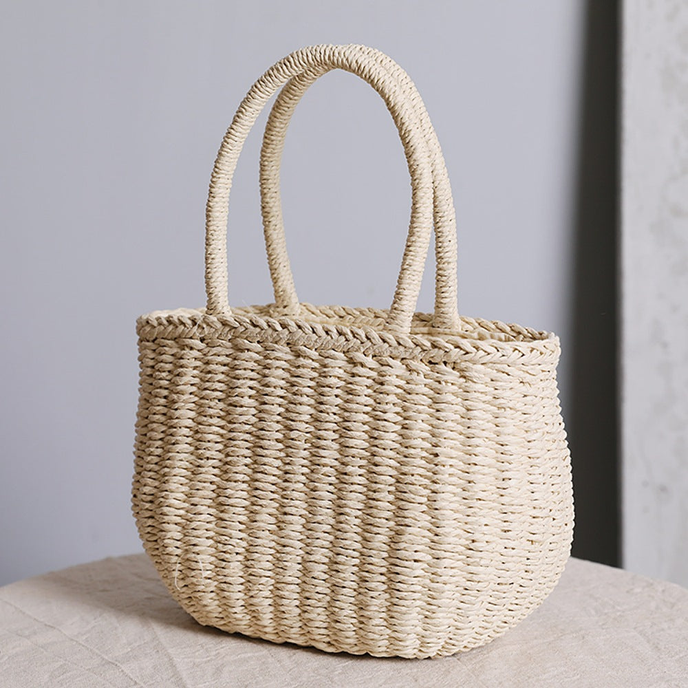 Handwoven basket bag with curved handles Stornfield