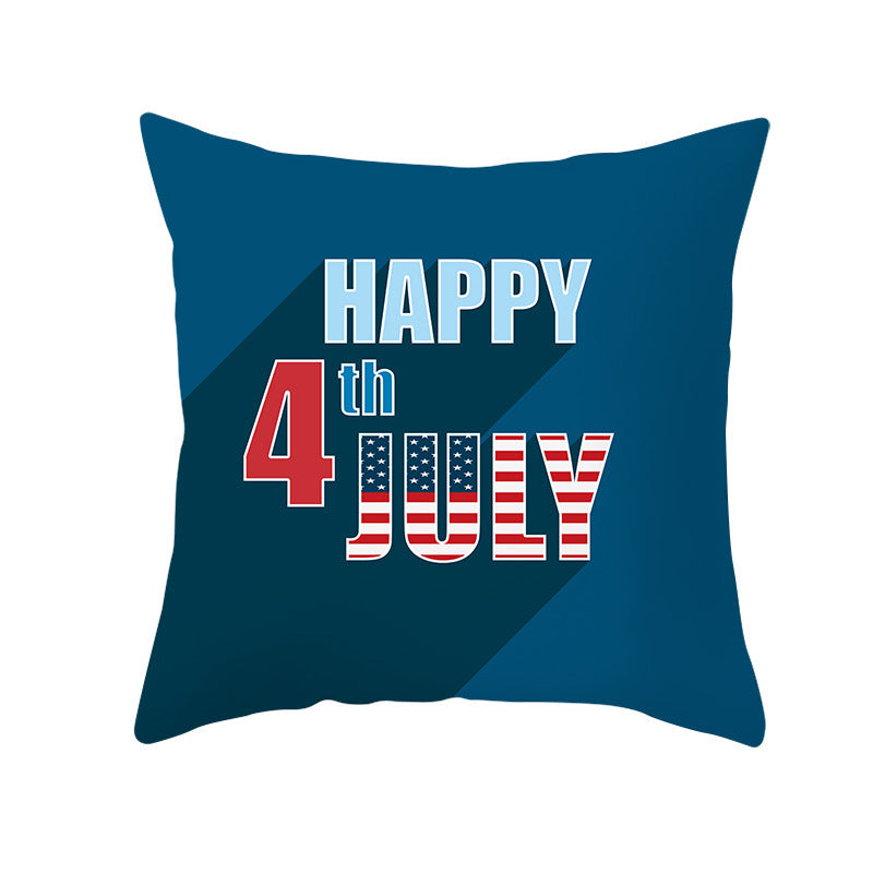 Patriotic Independence Day Cotton Canvas Throw Pillow Cover