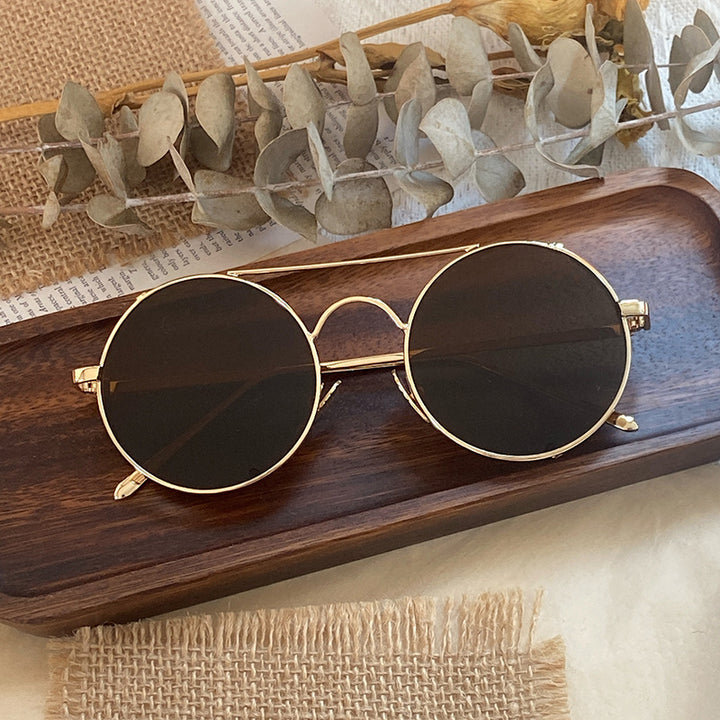 Fashionable Round Sunglasses with Fine Metal Frame Stornfield