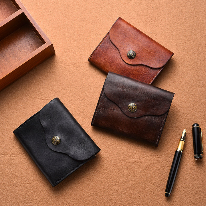 Vintage-Inspired Leather Card Holder
